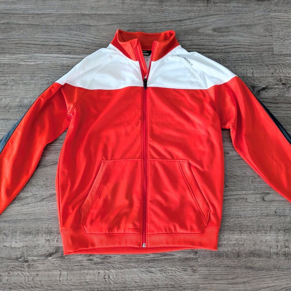 Brooks 1/2 Zip Pullover Running Shirt - Orange & White - Women's Medium - M